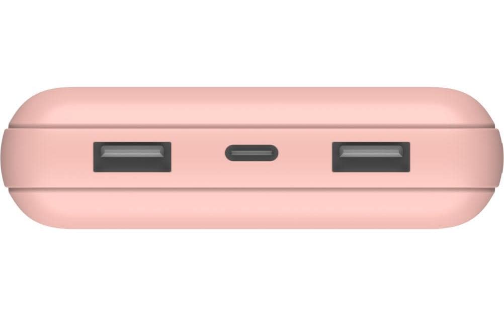 Belkin Powerbank 20000 mAh, 1× USB-C, 2× USB-A, für Smartphones, Tablets, Rosa
