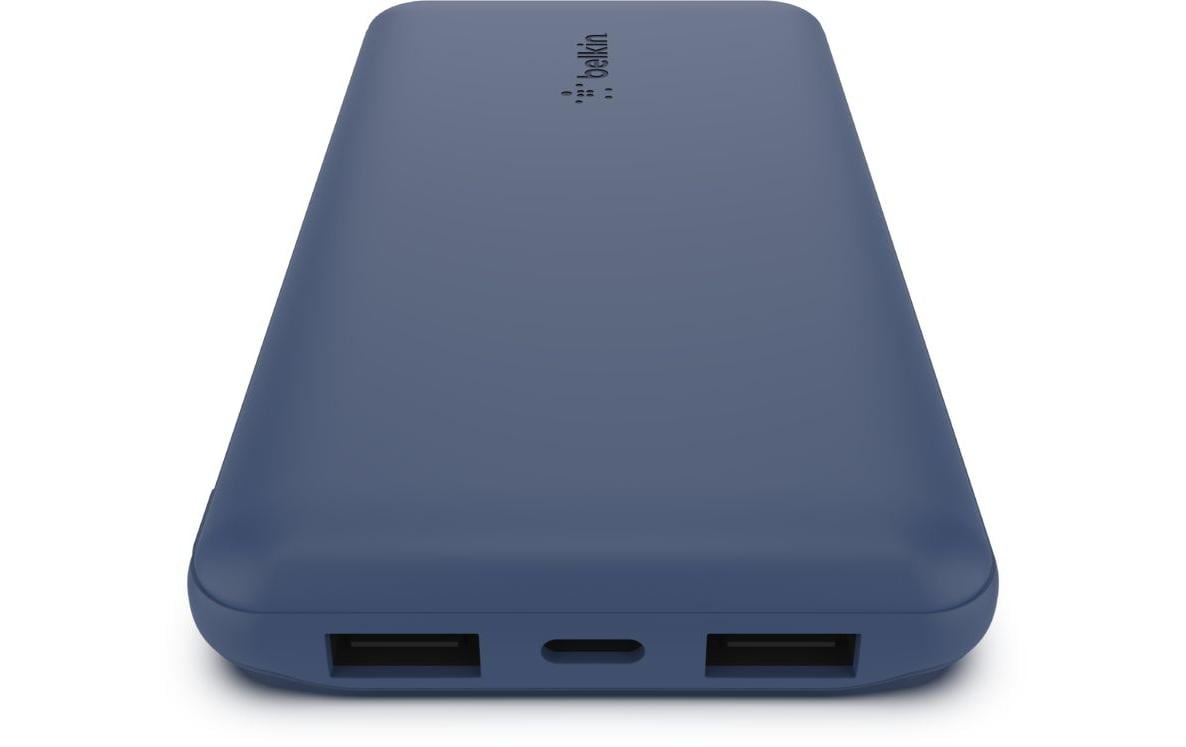 Belkin Powerbank 10000 mAh, USB-A, USB-C, 12 W, inkl. 15 cm Kabel, Blau
