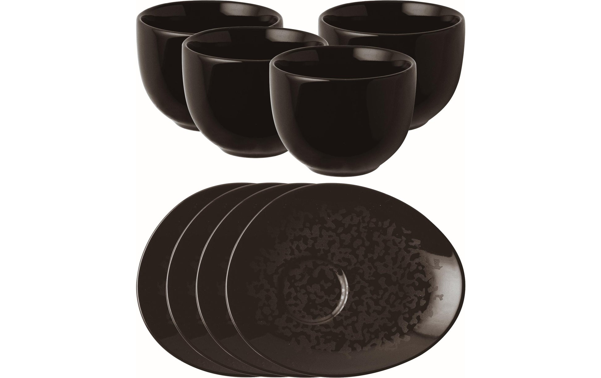 Arthur Krupp Espressotasse Eclipse – 8-teiliges Set, 100 ml, Porzellan, spülmaschinenfest, mikrowellengeeignet
