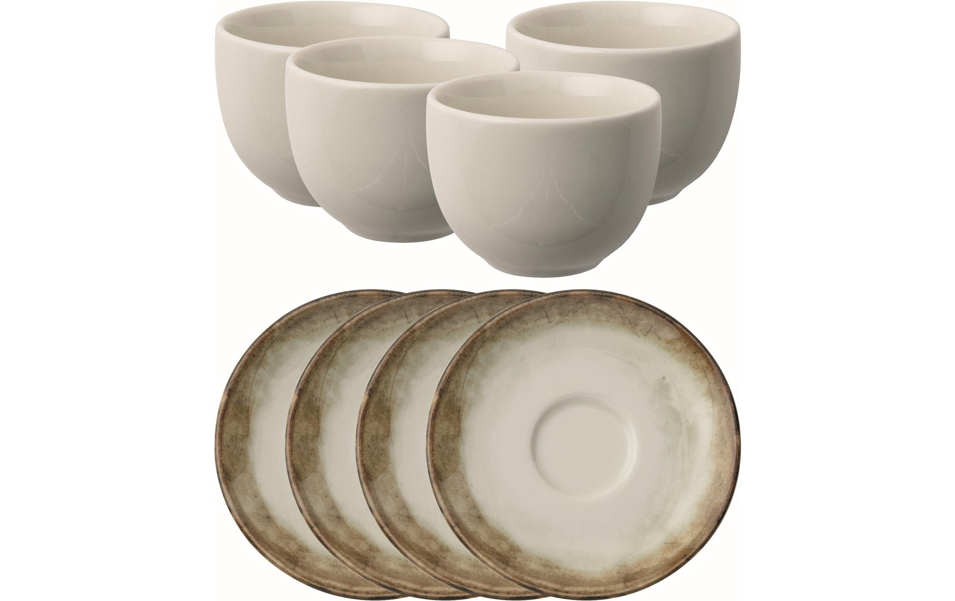 Arthur Krupp Espressotasse Shade – Set 8-teilig, 100 ml, Porzellan, mit Unterteller, spülmaschinenfest