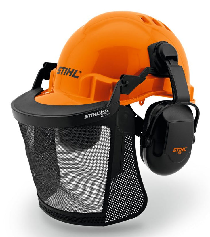 Stihl Schutzhelm Function Basic – Schwarz/Orange, Einheitsgrösse, mit Visier, belüftet, EN 397
