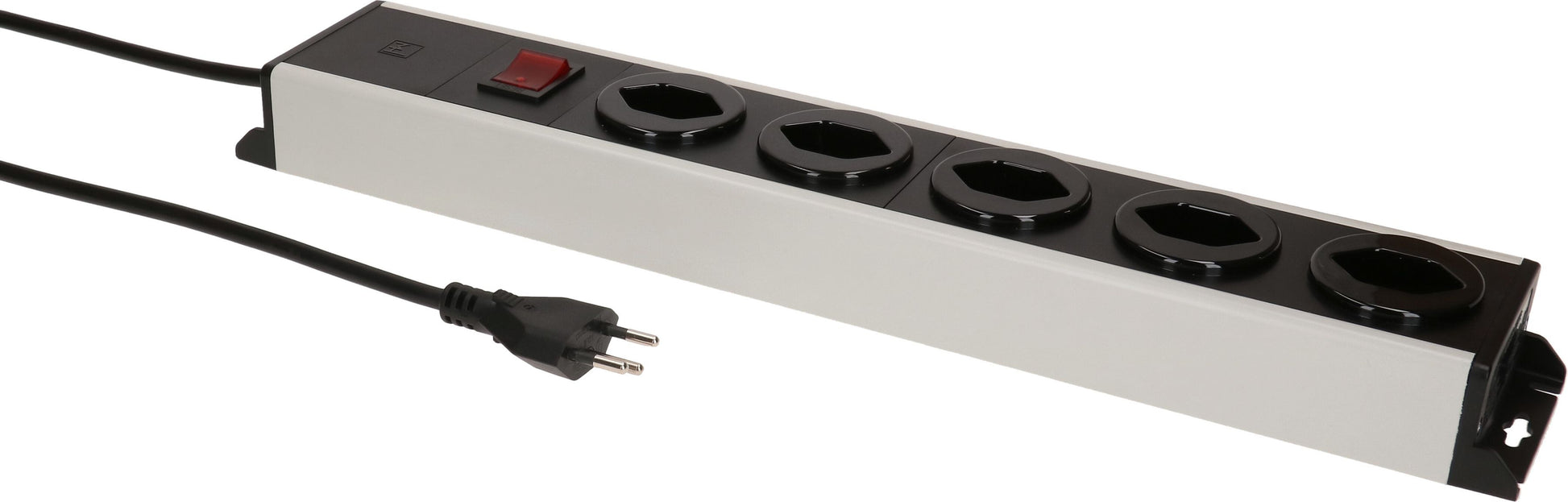 Max Hauri AG Max Hauri Power Line Steckdosenleiste, 5×T13, mit Schalter, 1,5 m, Stecker T12 – Grau/Schwarz