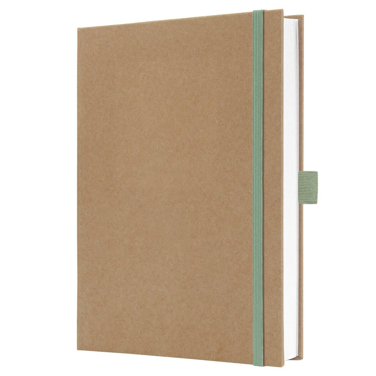 JOLIE Notizbuch – A5 – blanko – 192 Seiten – 100 g/m² – Hardcover, Gummiband, Stiftschlaufe – Mint – FSC