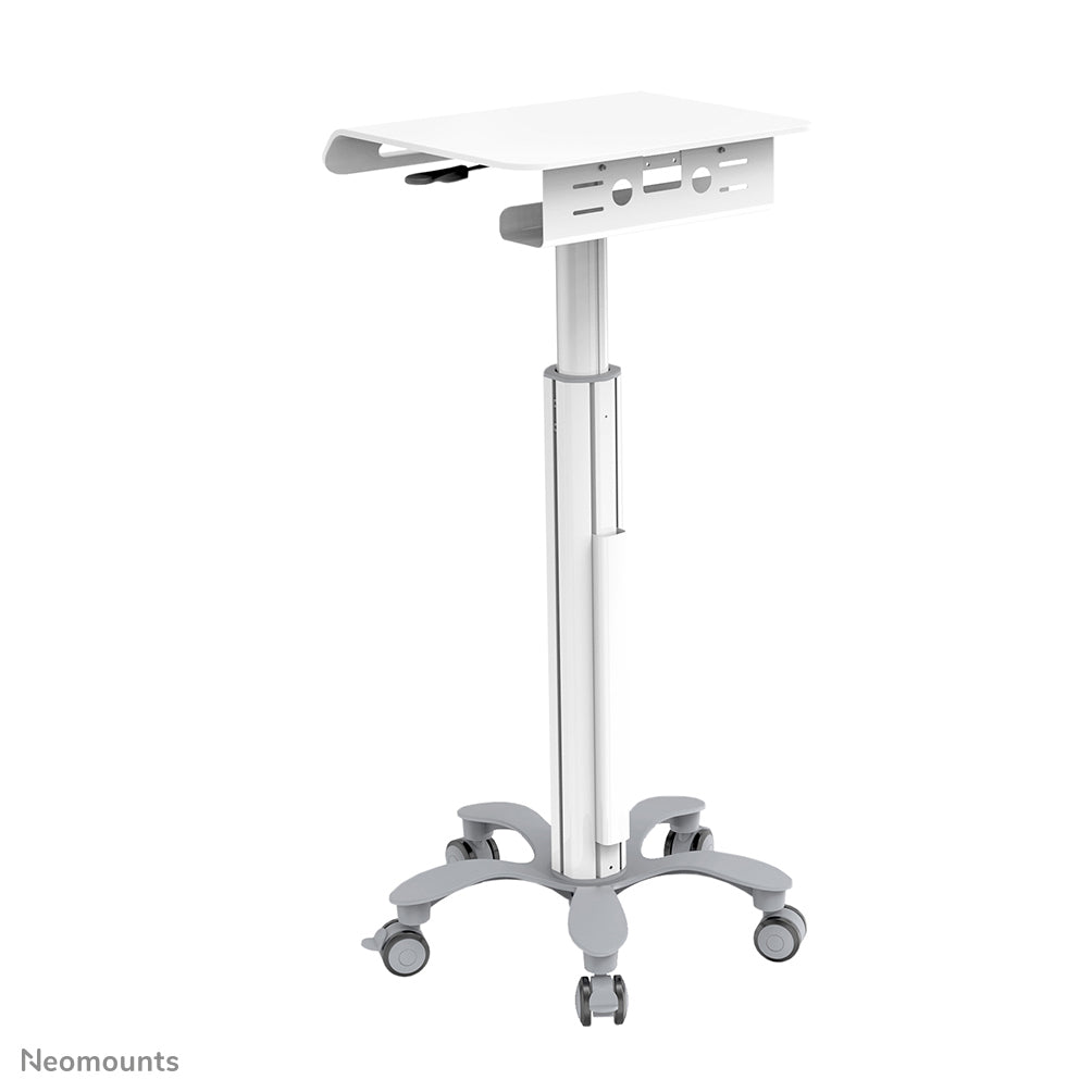 Neomounts Boden-Prospektständer Mobile Laptop Cart – mit Rollen, Silber/Weiss