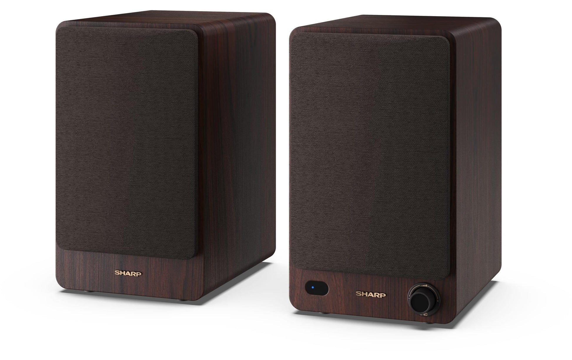 Sharp CP-SS30 – Aktiv-Regallautsprecher – 60 W, AUX, RCA, Braun