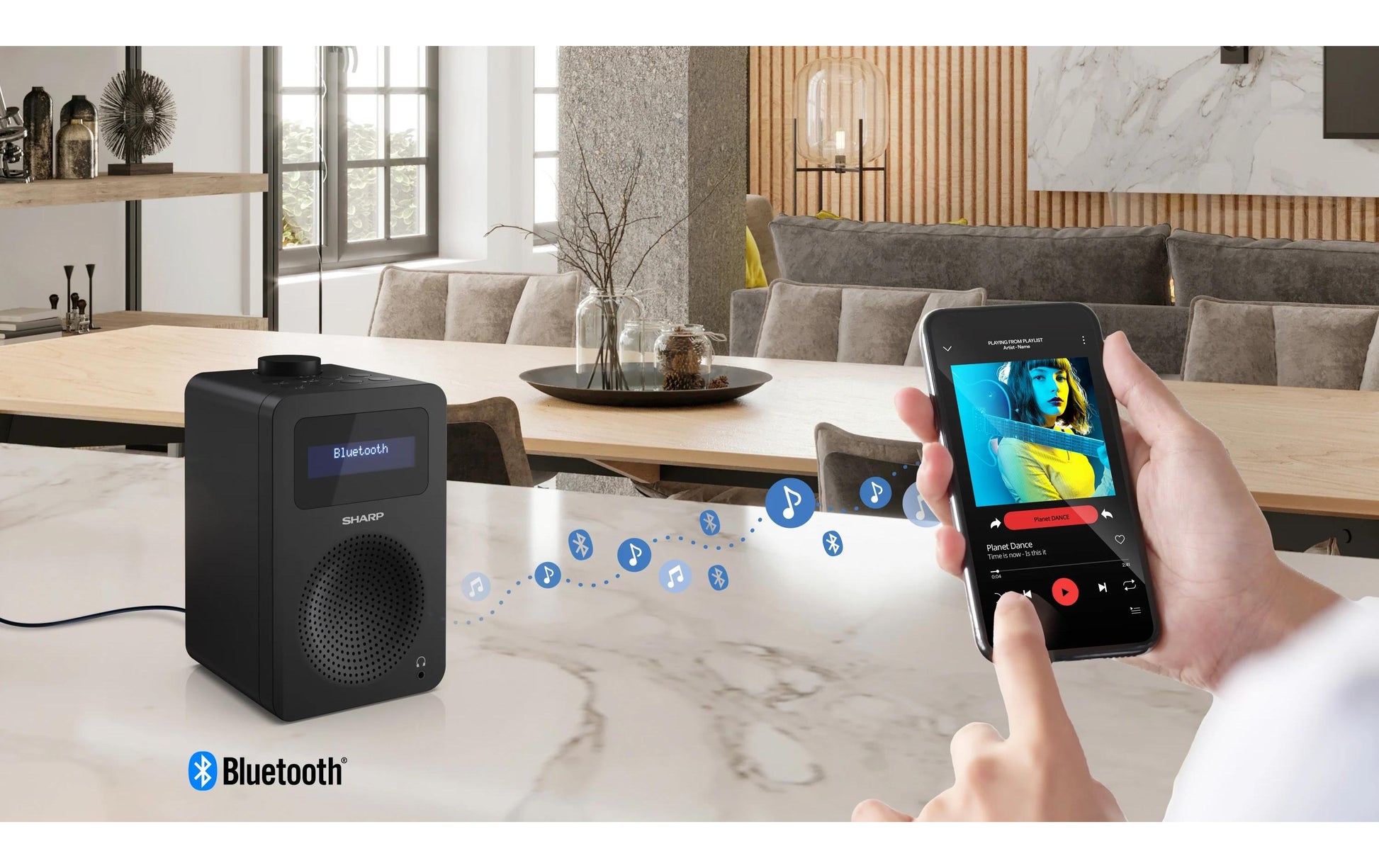 Sharp DR-430 – DAB-/Internetradio – Tischradio – DAB+, UKW, Bluetooth – Schwarz