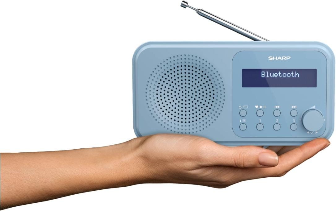 Sharp DR-P420 – DAB-/Internetradio – Portabel – DAB+, UKW, Bluetooth, 16 h – Blau