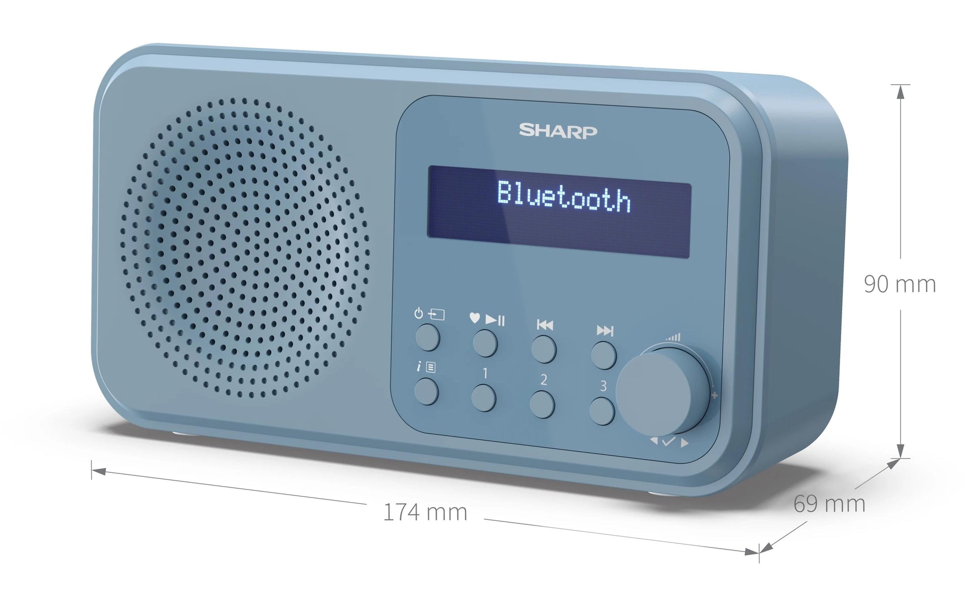 Sharp DR-P420 – DAB-/Internetradio – Portabel – DAB+, UKW, Bluetooth, 16 h – Blau