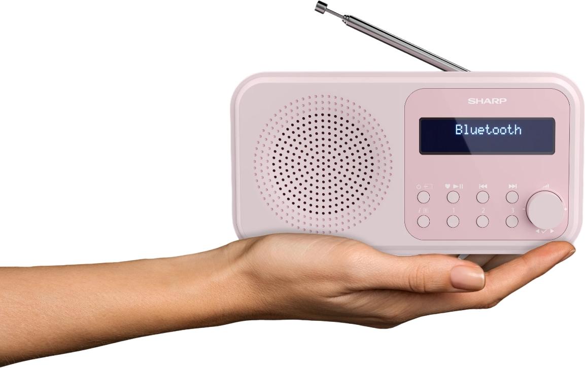 Sharp DR-P420 – Tragbares DAB+ Radio, UKW, Bluetooth, 16 h Akku – Pink
