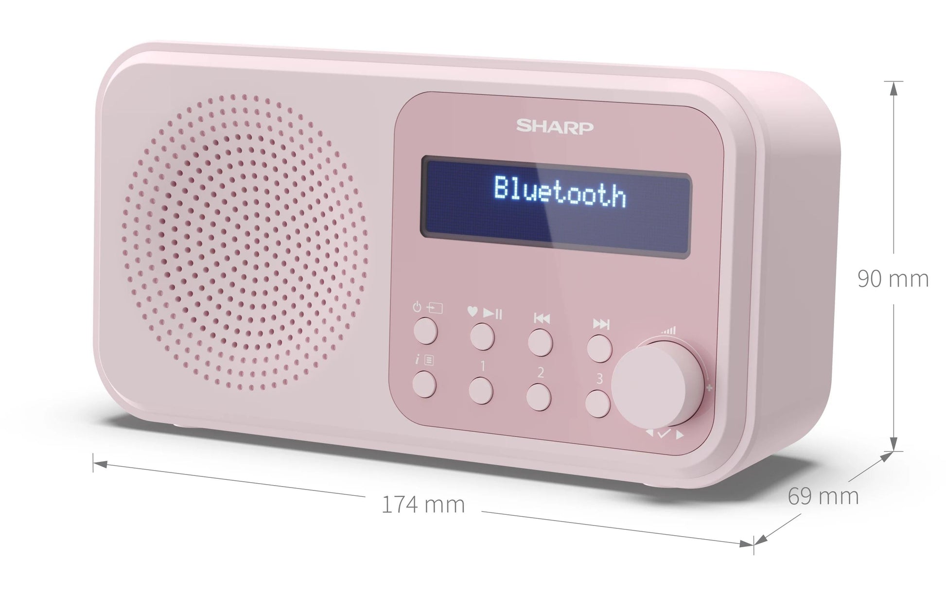 Sharp DR-P420 – Tragbares DAB+ Radio, UKW, Bluetooth, 16 h Akku – Pink