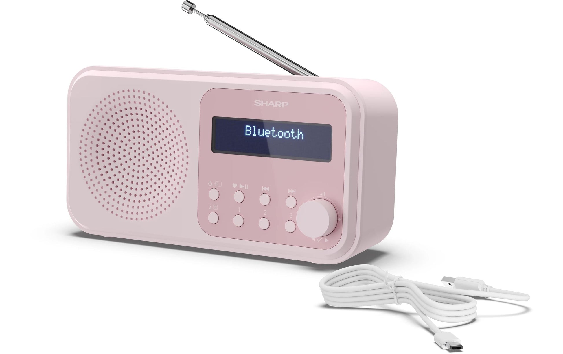 Sharp DR-P420 – Tragbares DAB+ Radio, UKW, Bluetooth, 16 h Akku – Pink