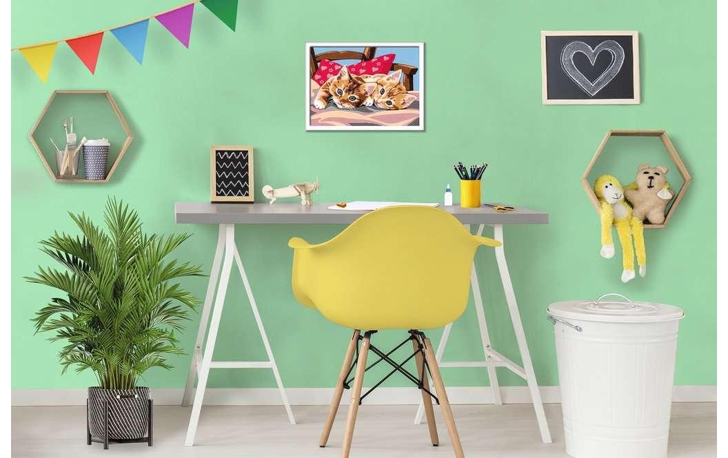 Ravensburger CreArt – Malen-nach-Zahlen-Set – Zwei Kuschelkatzen – 15 Farben (Acrylfarbe) – ab 9 Jahren