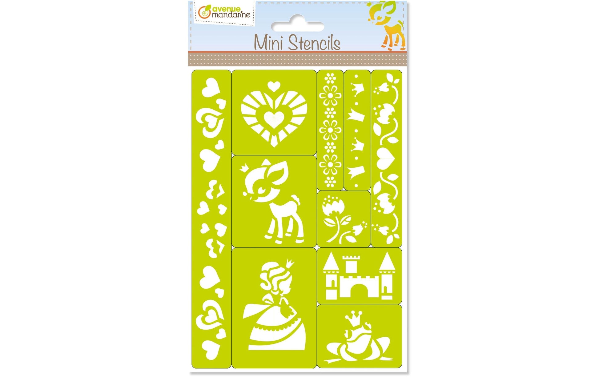 Avenue Mandarine – Malschablonen-Set, Märchen, 15,4 × 25,7 cm, 10er-Set