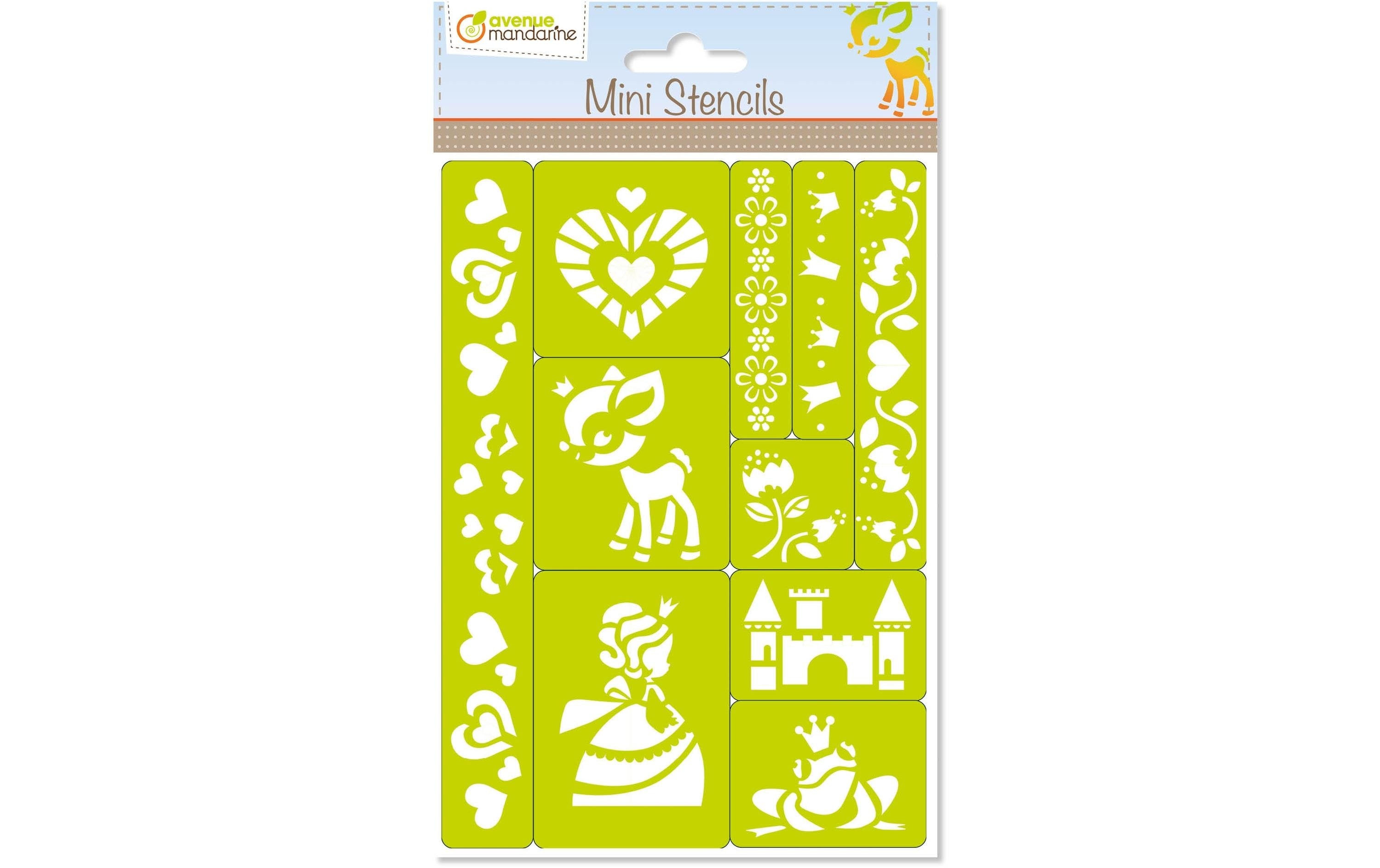 Avenue Mandarine – Malschablonen-Set, Märchen, 15,4 × 25,7 cm, 10er-Set