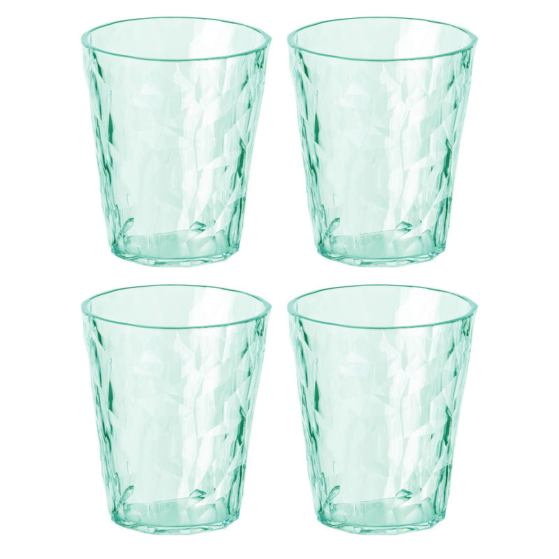 Koziol Becher Club Nr. 1 – 4er Set, 250 ml, Ø 8,2 × H 9,5 cm, Kunststoff, Jade, spülmaschinenfest