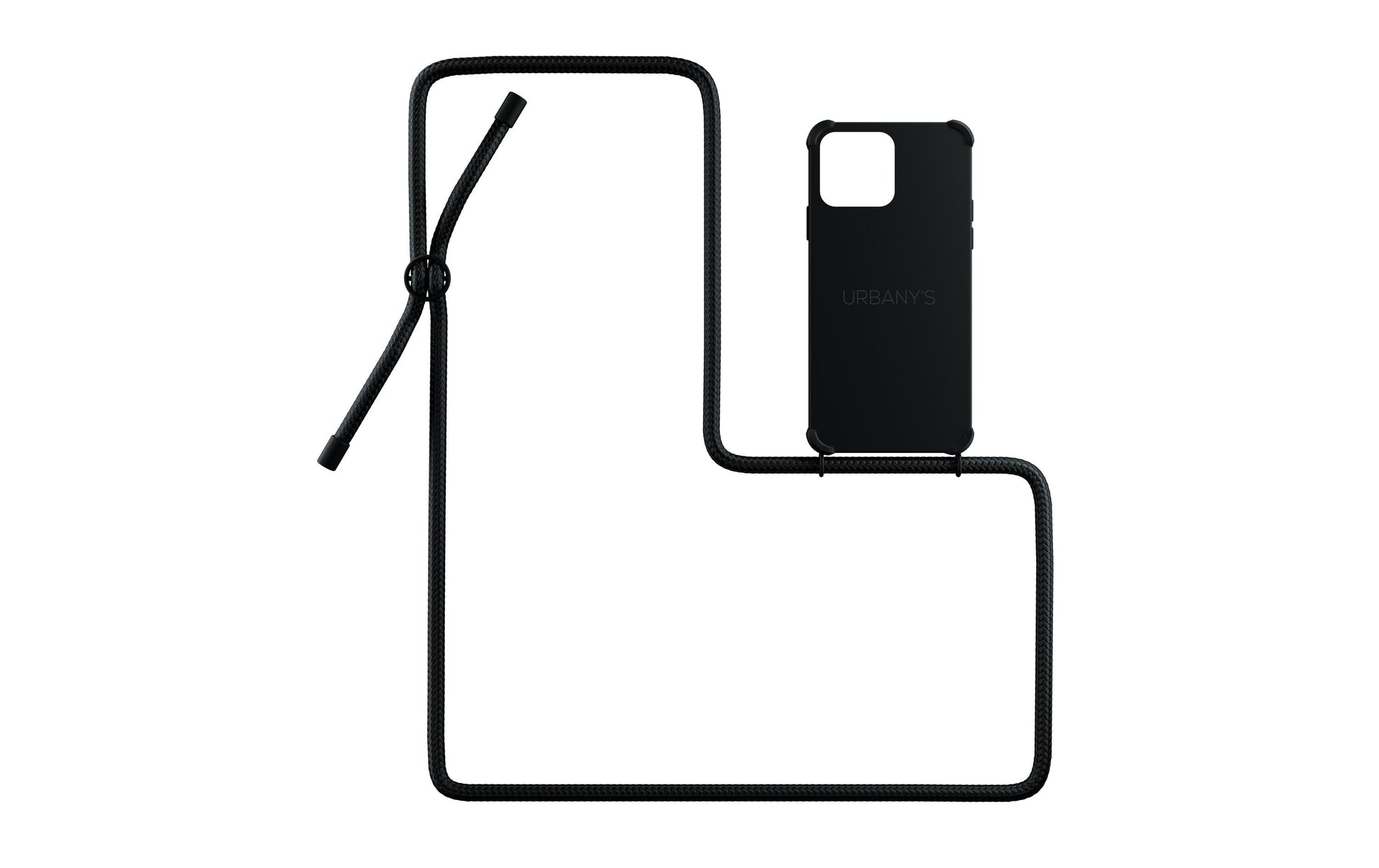 Urbany's Necklace Case – Backcover – für Apple iPhone 14 Pro, Kunststoff, Schwarz, mit Trageschlaufe