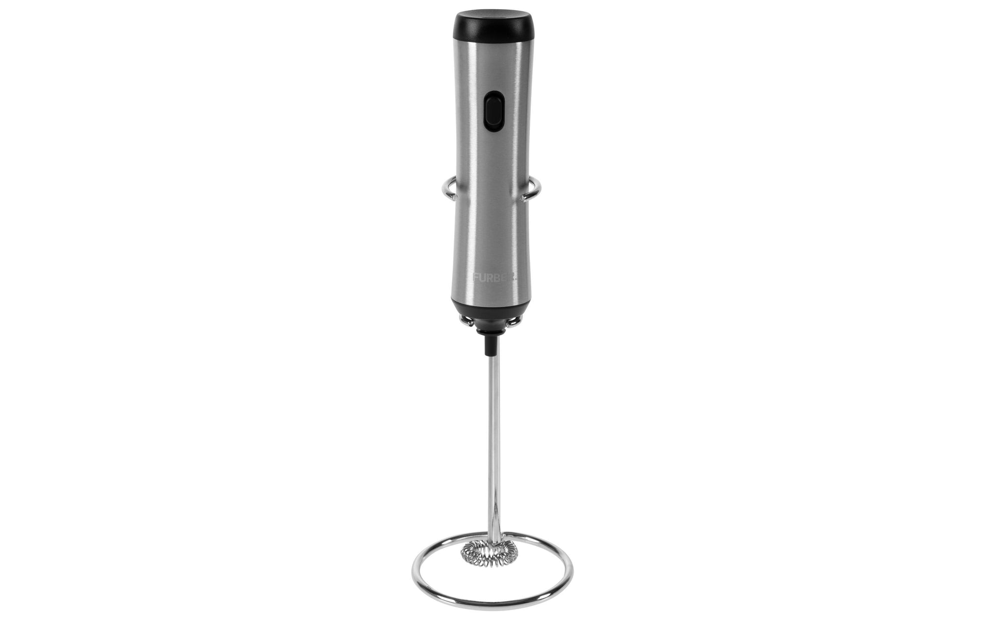 Furber. Furber Milchschäumer-Stab F00979 – Integrierte Batterie – USB-C Aufladbar – Schwarz/Edelstahl