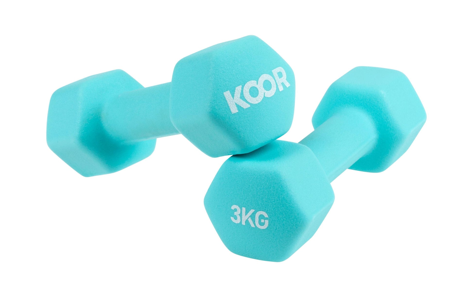 KOOR Kurzhantel mit festem Gewicht, Modell F00913, 3 kg, Eisen, Blau