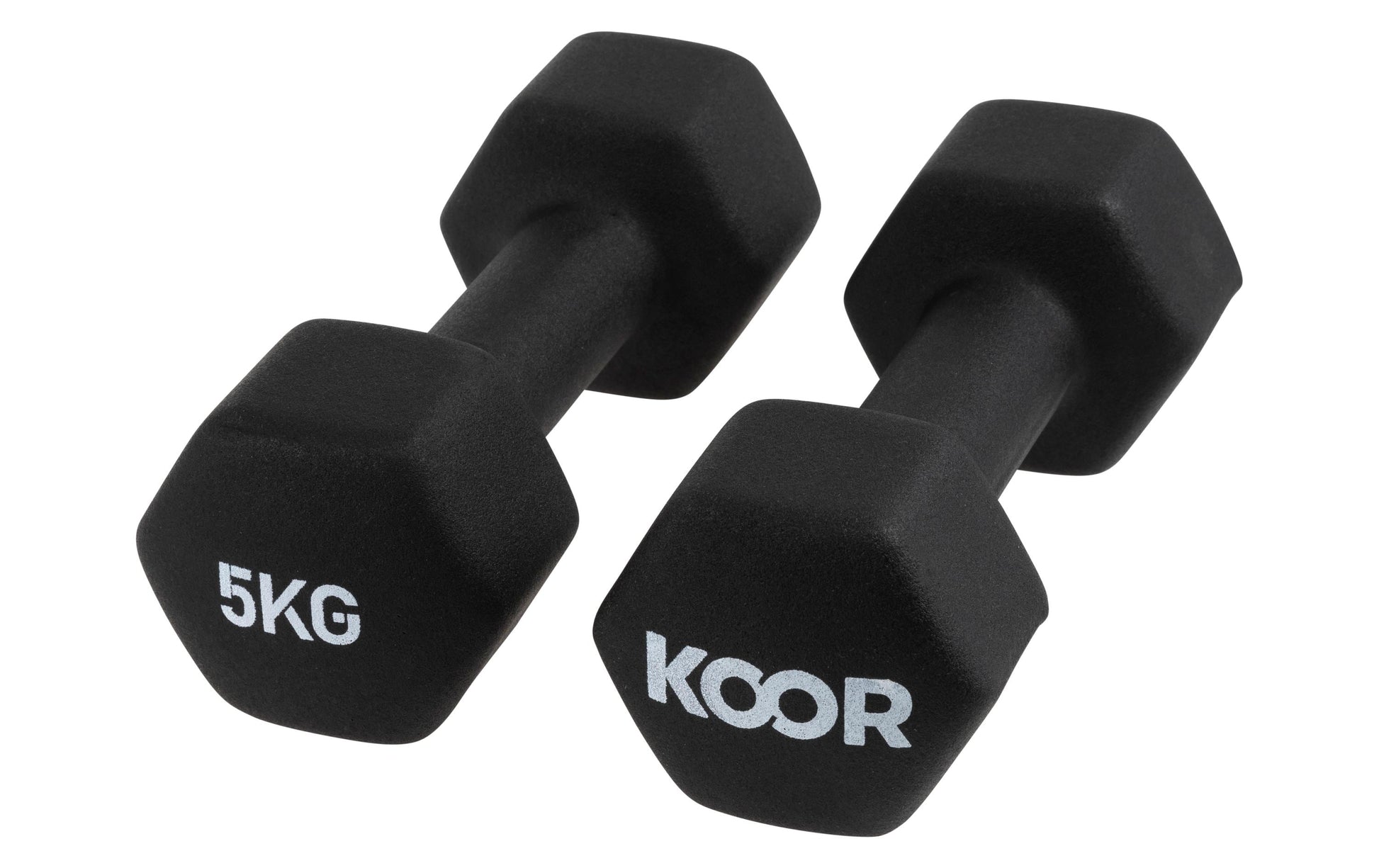 KOOR Kurzhantel-Set F00915, 5 kg pro Hantel, Schwarz