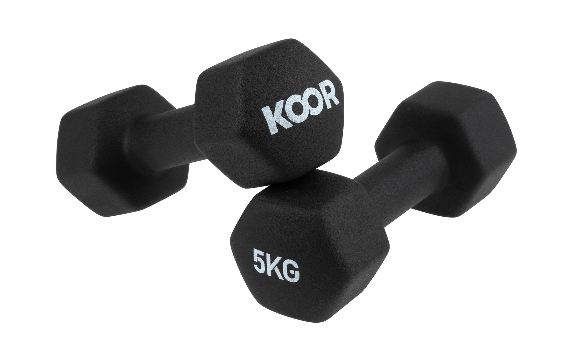 KOOR Kurzhantel-Set F00915, 5 kg pro Hantel, Schwarz