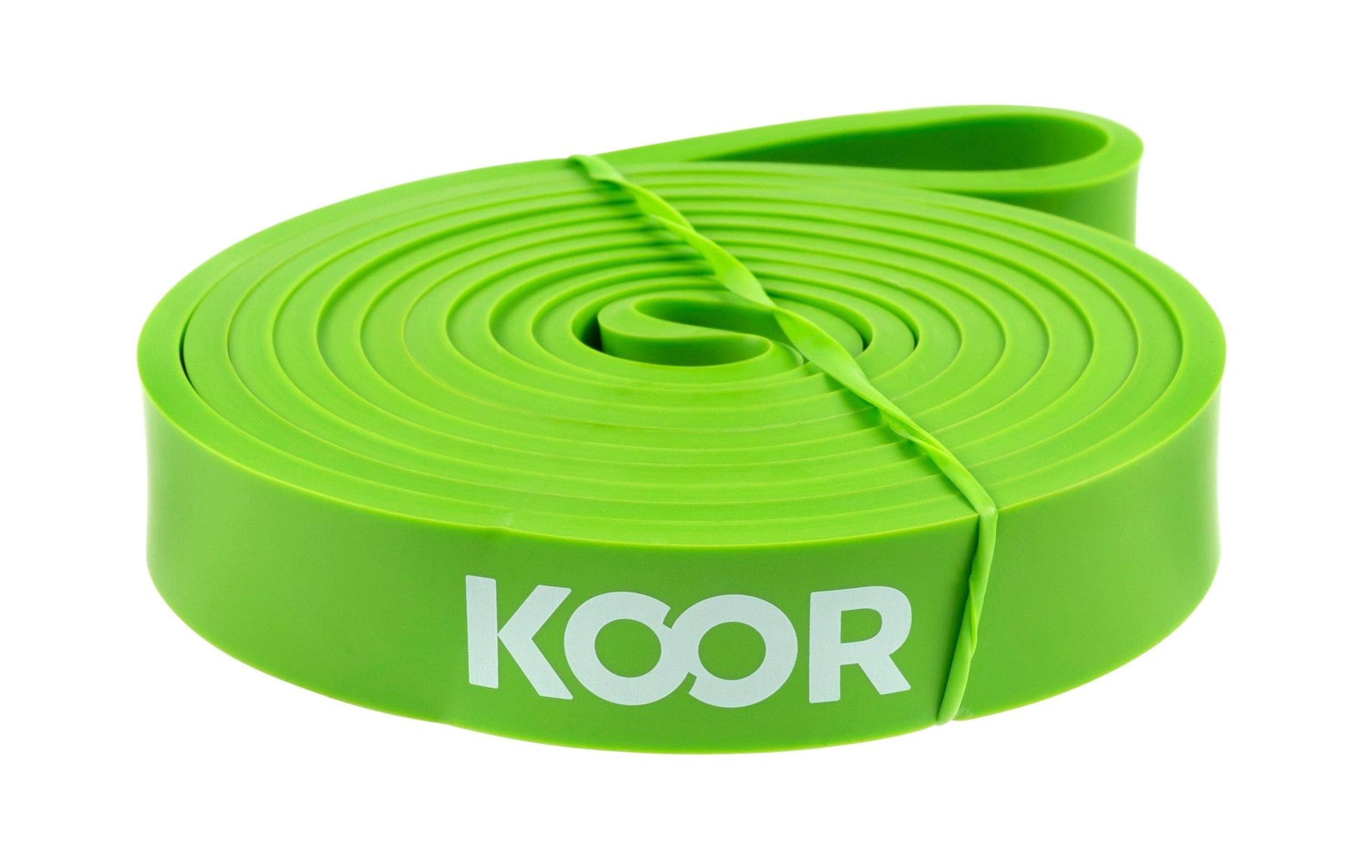 KOOR Fitnessband F00926, 208 cm × 2,2 cm × 0,5 cm, Latex, Grün, Mittel (21–32 kg) – 1 Stück