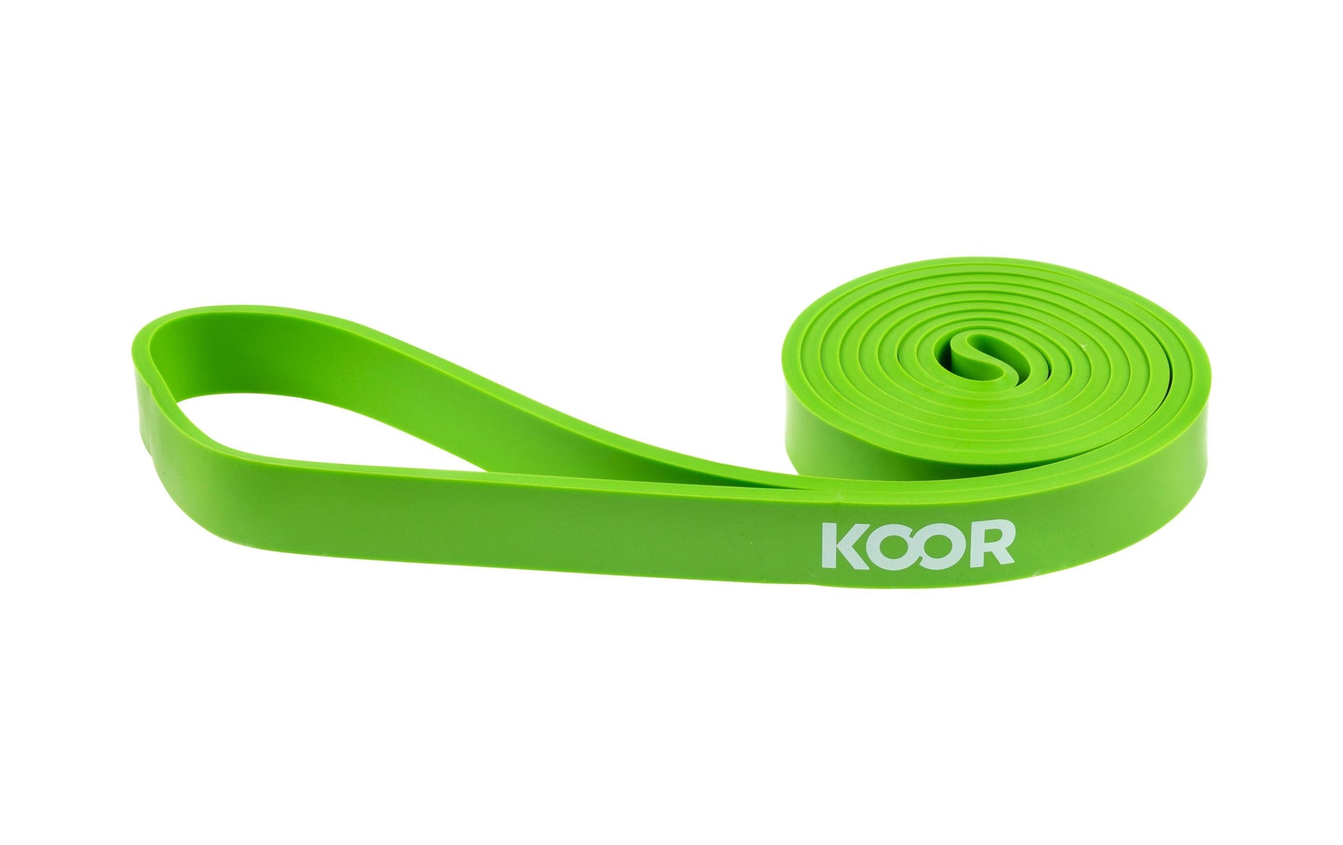 KOOR Fitnessband F00926, 208 cm × 2,2 cm × 0,5 cm, Latex, Grün, Mittel (21–32 kg) – 1 Stück