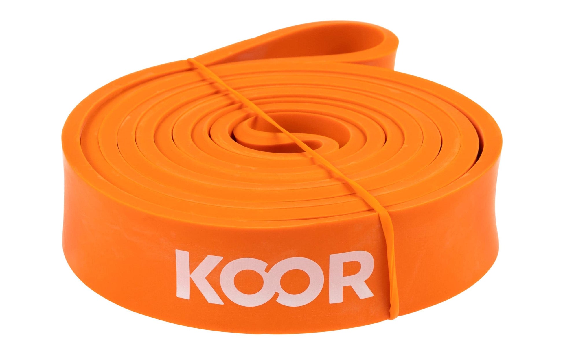 KOOR Fitnessband, F00927, 208,0 cm × 2,9 cm × 0,5 cm, Latex, Orange, Schwer, Widerstand 30–35 kg – 1 Stück
