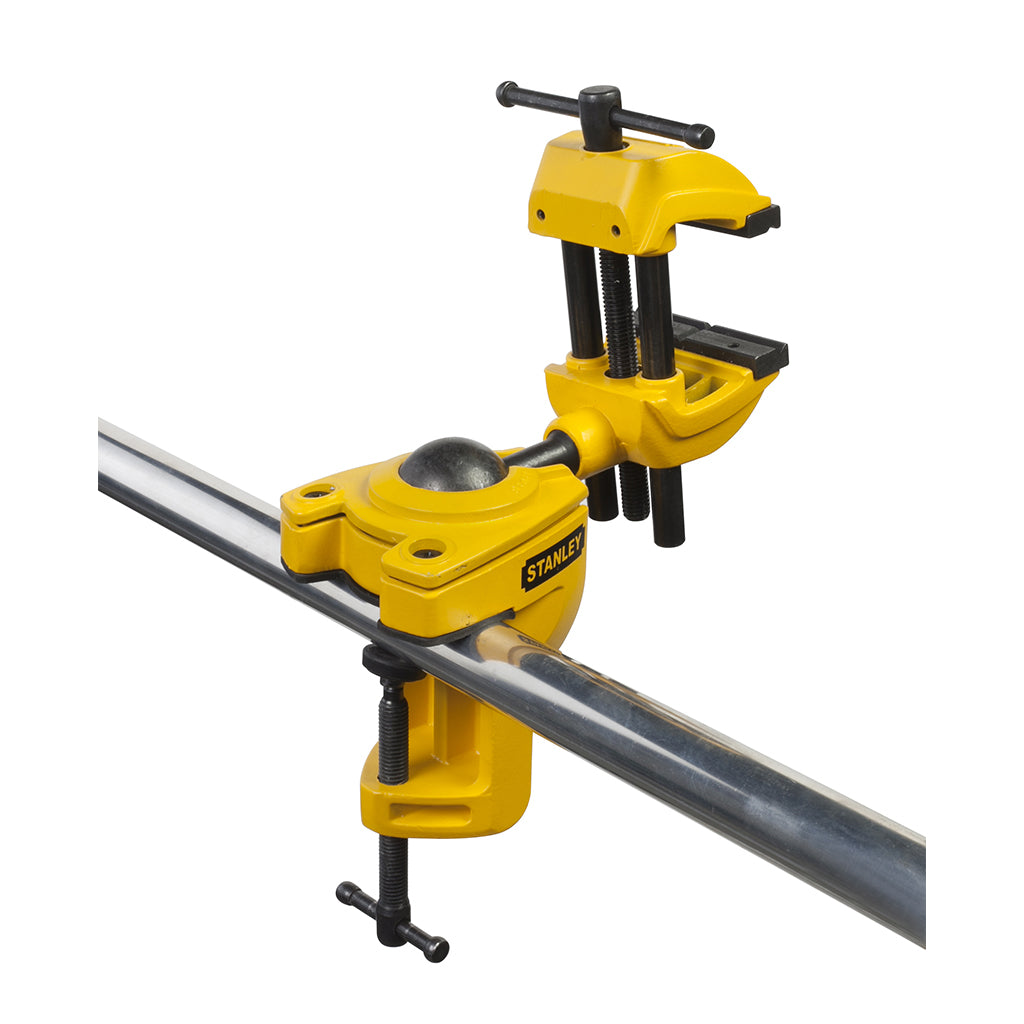 Stanley MaxSteel – Schraubstock – Klemmöffnung 40 mm, Spannweite 70 mm, Spannkraft bis 25 kg – Schwarz, Gelb