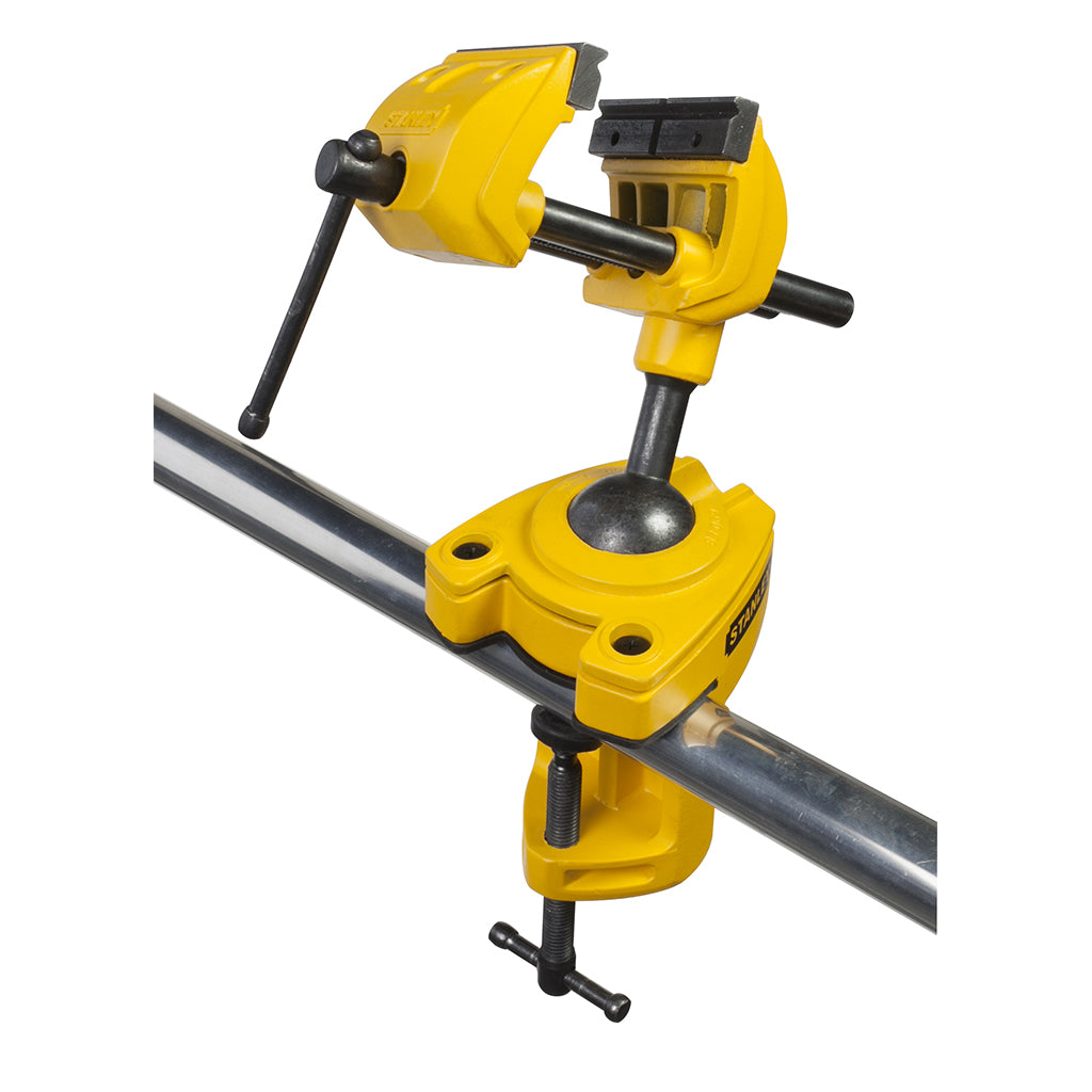 Stanley MaxSteel – Schraubstock – Klemmöffnung 40 mm, Spannweite 70 mm, Spannkraft bis 25 kg – Schwarz, Gelb