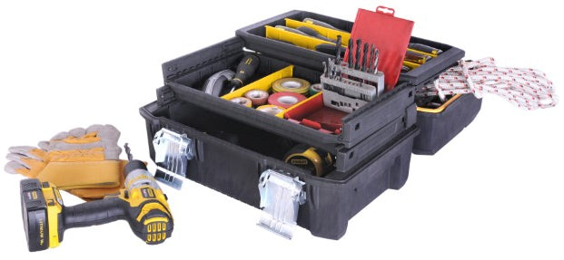 Stanley Fatmax 18 Werkzeugbox – leer, abschliessbar, mit Deckel, schwarz, Kunststoff, B 457 × H 256 × T 310 mm