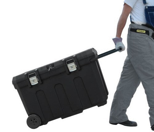 Stanley Werkzeugkasten, 580 × 960 × 590 mm, 190 l, Kunststoff, schwarz, mit Rollen