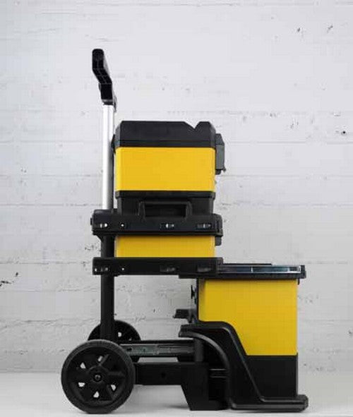 Stanley Werkzeugkasten, 390 × 570 × 730 mm, Kunststoff, schwarz, mit 2 Rollen, Sperre, Scharnierdeckel