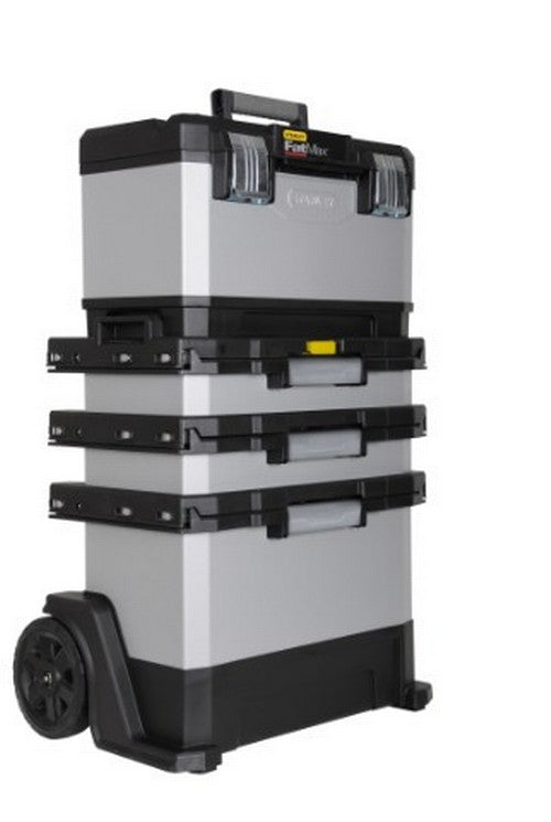 Stanley Werkzeugkasten 1-95-622, 390 × 570 × 900 mm, Kunststoff, schwarz, Rollen, 3 Schubladen
