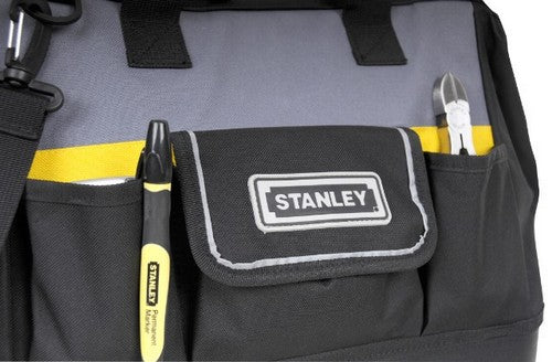 Stanley Werkzeugtasche – wasserfest, abschliessbar, schwarz/grau, Nylon, B 447 × H 235 × T 275 mm