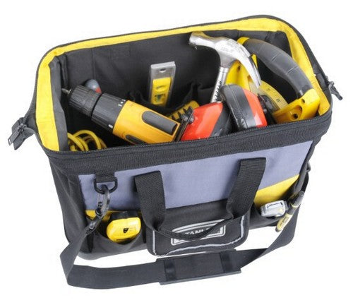 Stanley Werkzeugtasche – wasserfest, abschliessbar, schwarz/grau, Nylon, B 447 × H 235 × T 275 mm