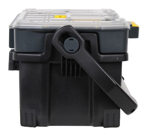 Stanley STST1-70317 Werkzeugbox – mit Metallgriff, 2 Behälter, schwarz, Kunststoff, B 560 × H 320 × T 250 mm