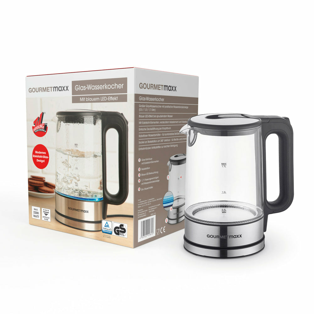 Gourmetmaxx Wasserkocher – 1,7 l, Glas