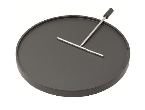 Stöckli Grill- und Crêpeplatte – Ø 24 cm, 2,2 cm, Aluminiumguss, Schwarz – für Marroniofen