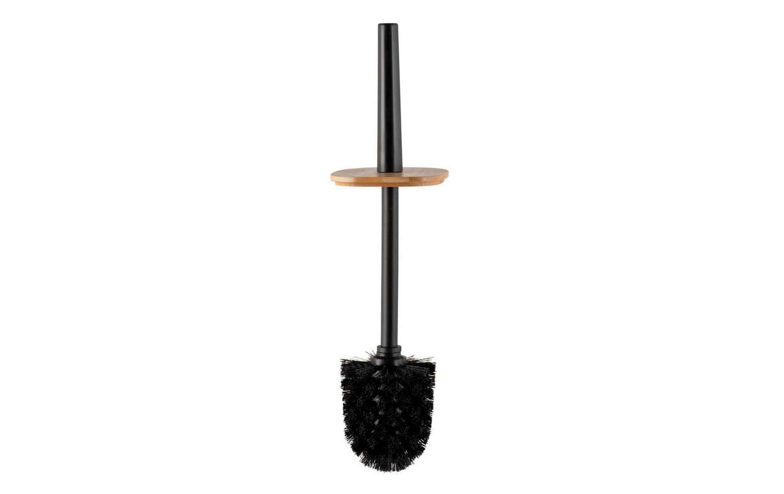 WENKO WC-Bürstenset – Kunststoff, Bambus, schwarz, Kopf austauschbar, H 36 cm, Ø 10 cm