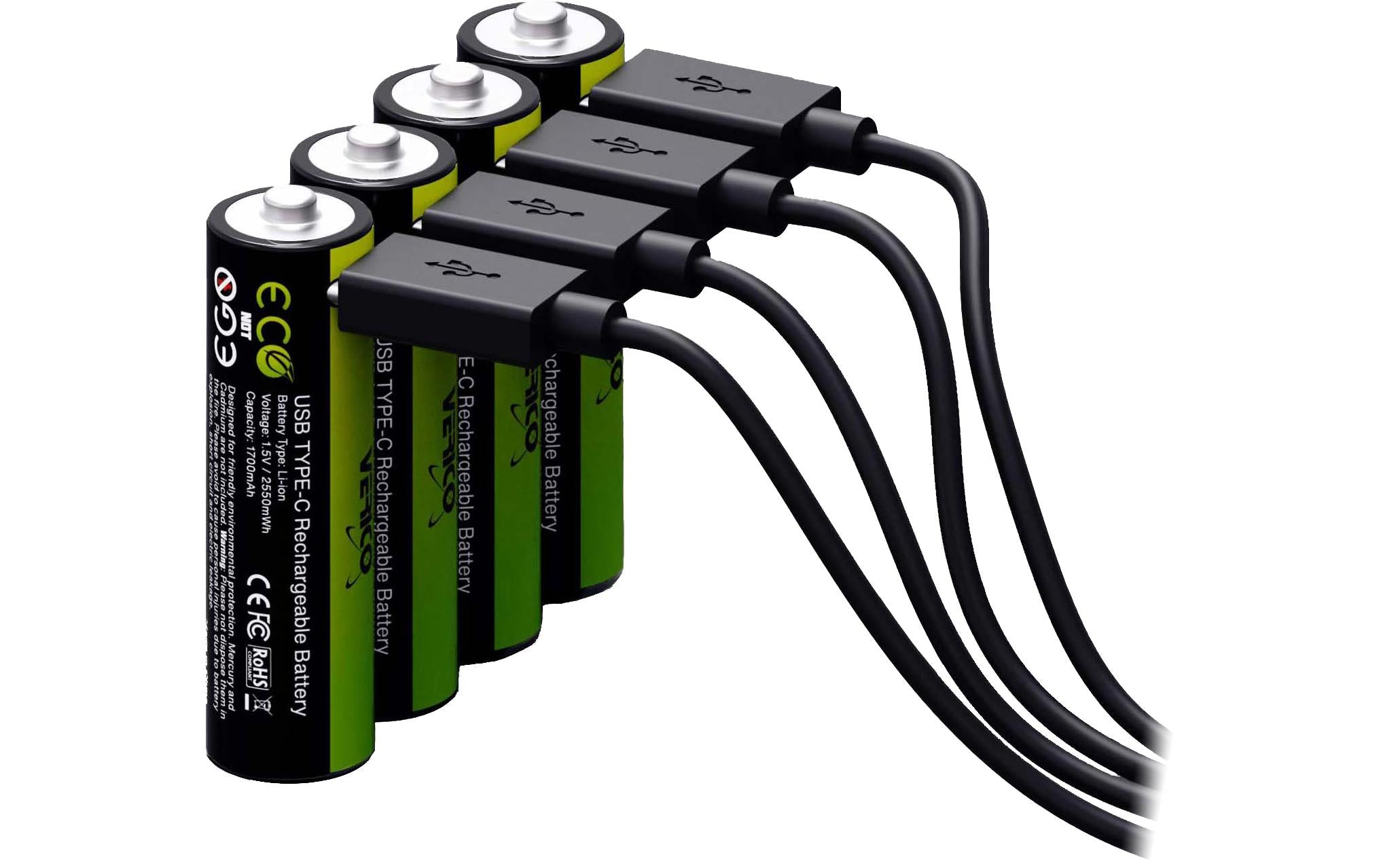 Verico AA Akkus, Nickel-Metallhydrid (NiMH), 1700 mAh – 4 Stk.