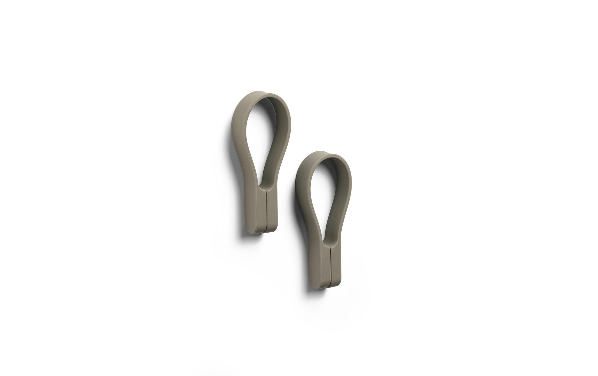Zone Denmark Handtuchhalter Loop – 7,8×5,5×1,2 cm, Silikon, Haken, Taupe, 2er-Set