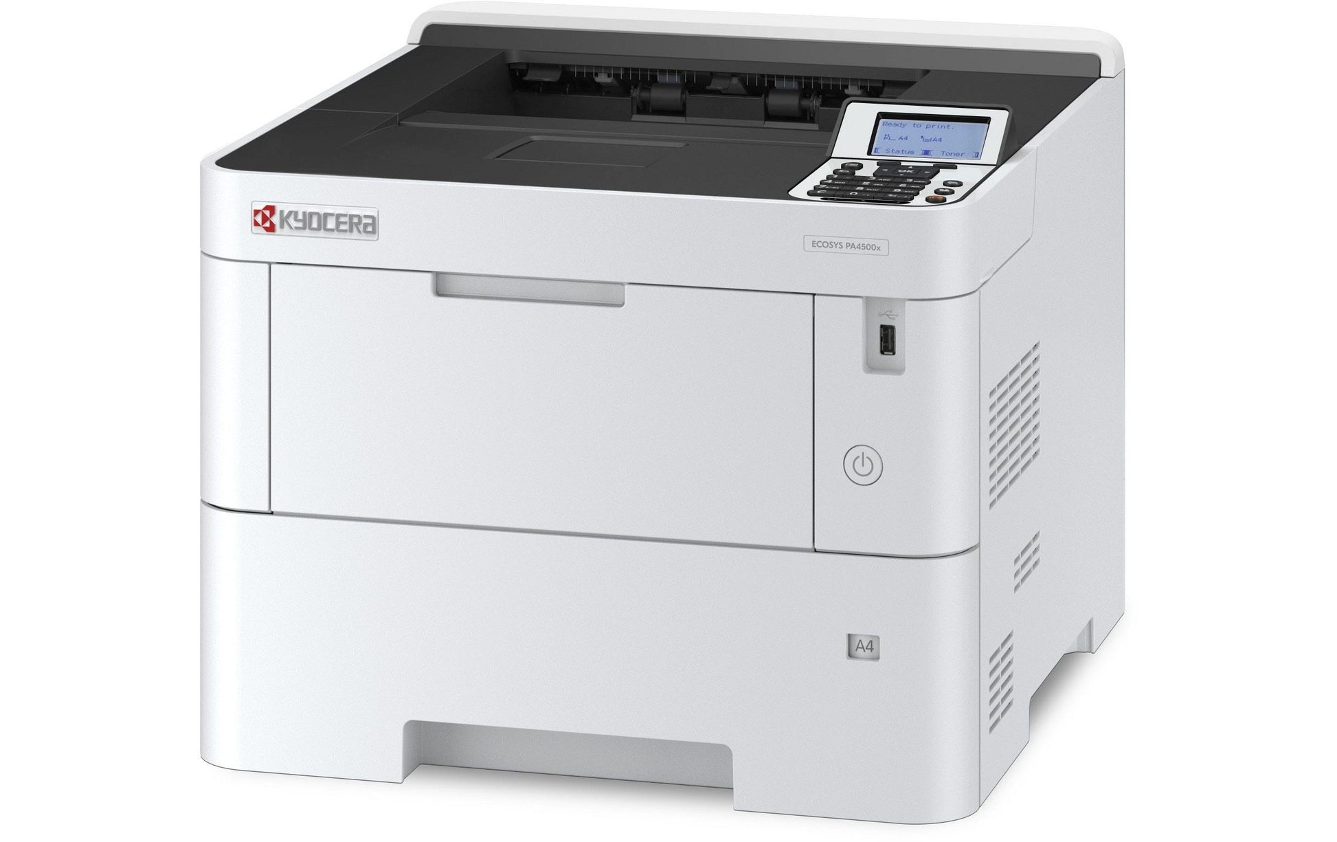 KYOCERA ECOSYS PA4500x – A4, S/W, Duplex, 45 S./Min., 1200 × 1200 dpi, LAN/USB, Papier: 500 Blatt