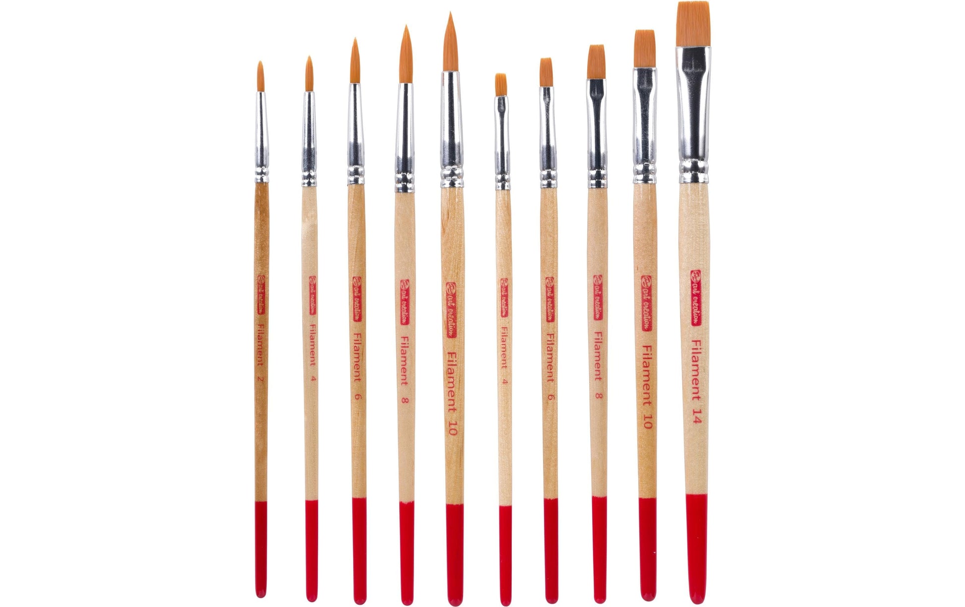 Talens Pinsel-Set – Flachpinsel, Rundpinsel, Polyester, Grösse 2/4/6/8/10/14, 10er-Set
