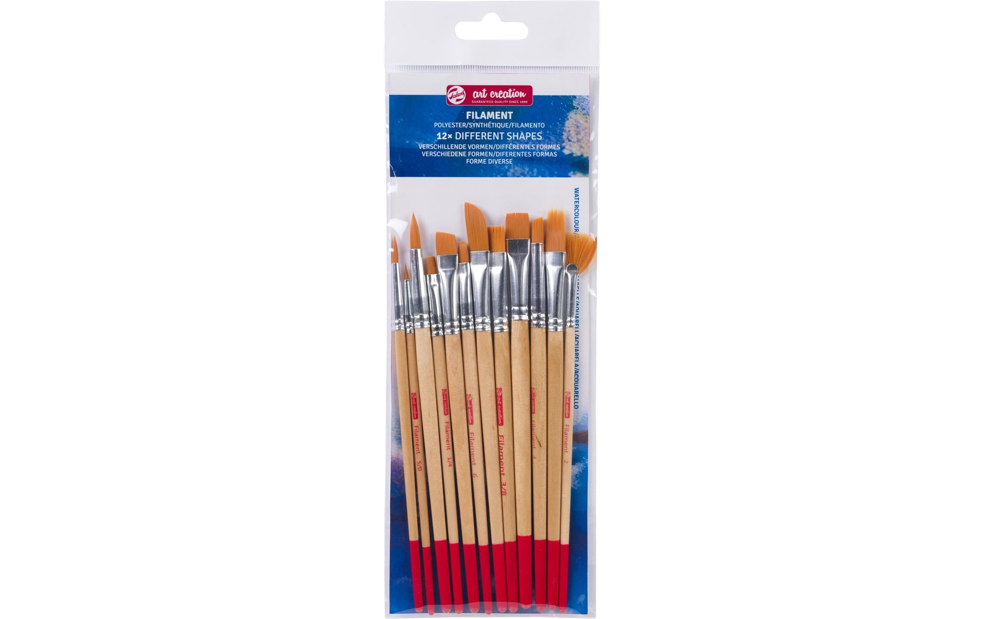 Talens ArtCreations – Pinsel-Set – Flachpinsel, Rundpinsel, Polyester, Grösse 2/4/5/0/6/8, 12er-Set