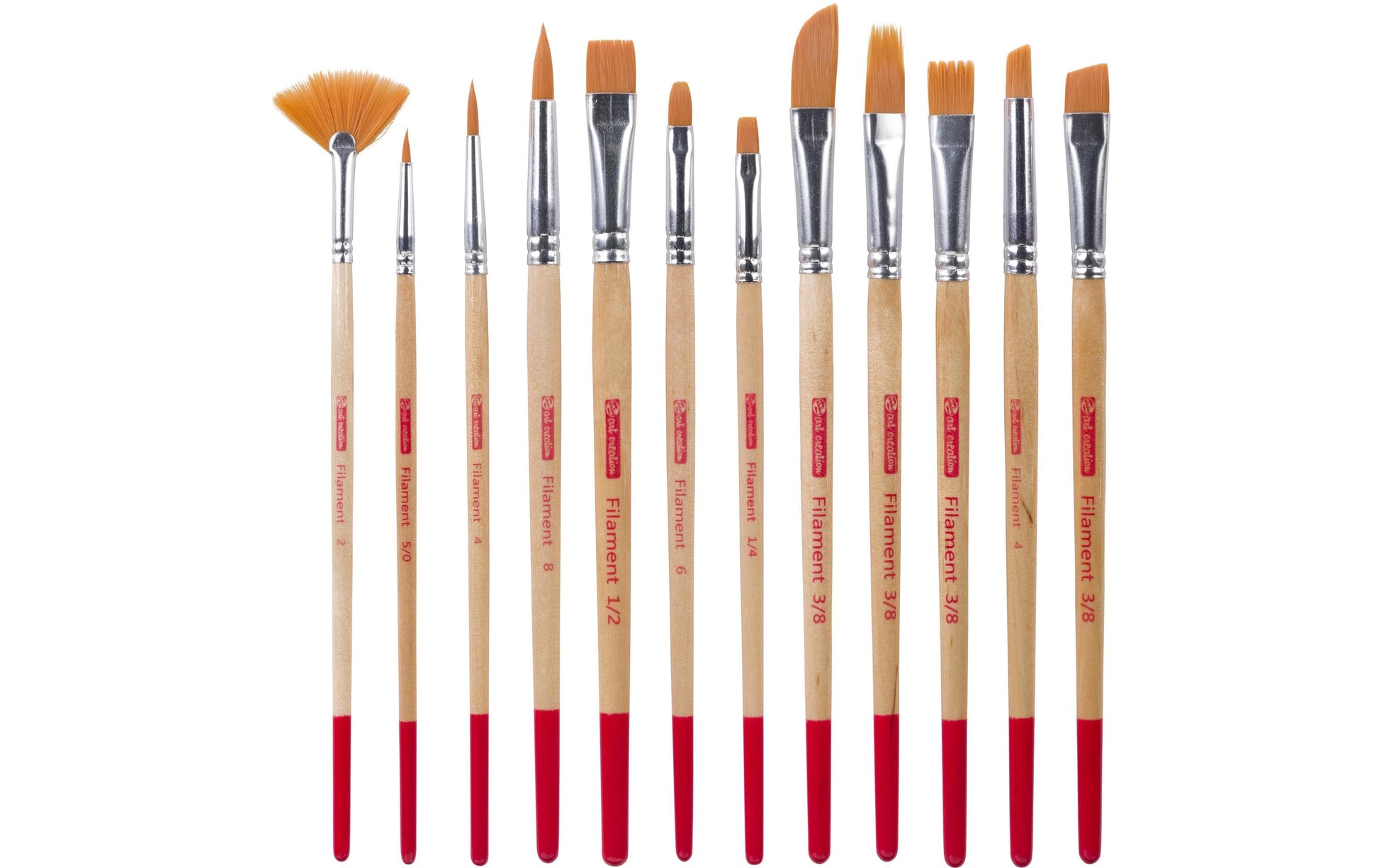 Talens ArtCreations – Pinsel-Set – Flachpinsel, Rundpinsel, Polyester, Grösse 2/4/5/0/6/8, 12er-Set