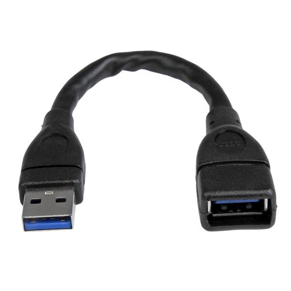 StarTech.com USB-A Verlängerungskabel (Stecker auf Buchse) – USB 3.2 Gen 1 (5 Gbit/s) – 0,152 m – PVC-Mantel