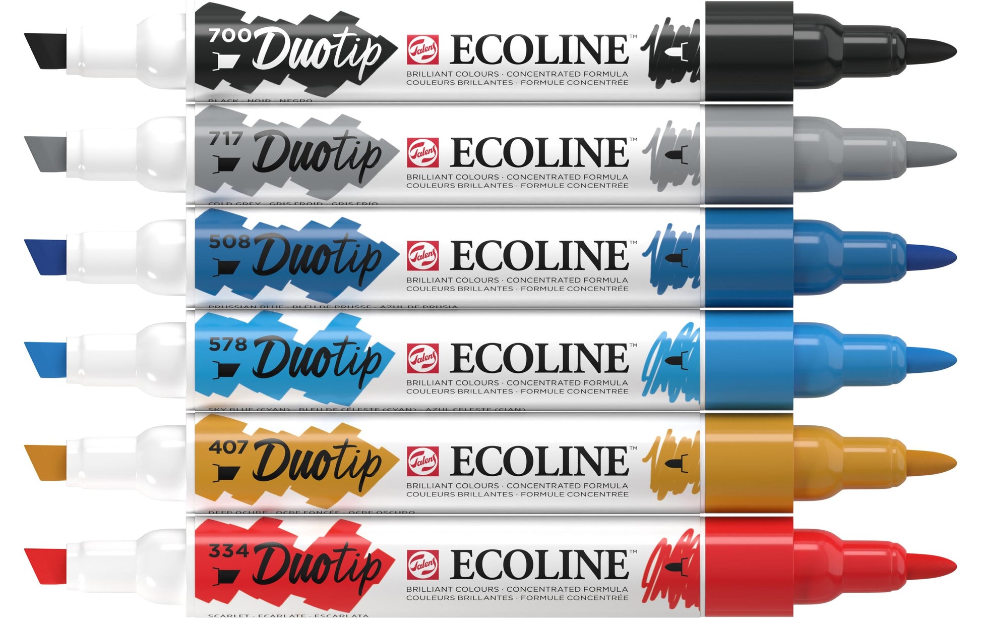 Talens Ecoline Duotip Urban Landscape 11609913 Doppelfasermaler – Duo-Spitze, 6er Set
