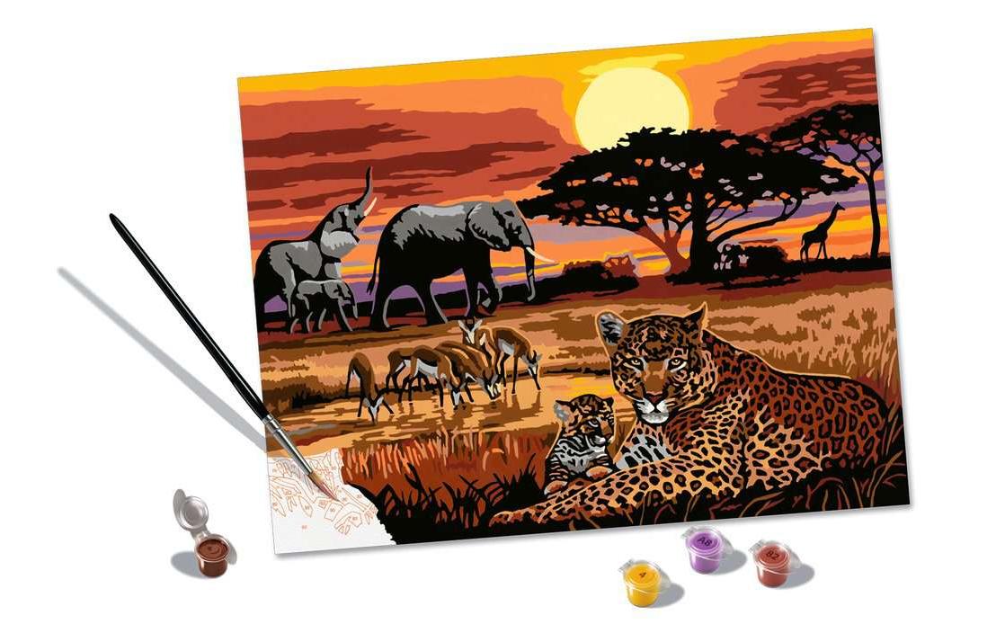 Ravensburger Serie B – Malen-nach-Zahlen-Set – Savannah Landscapes – 40 × 30 cm – ab 14 Jahren