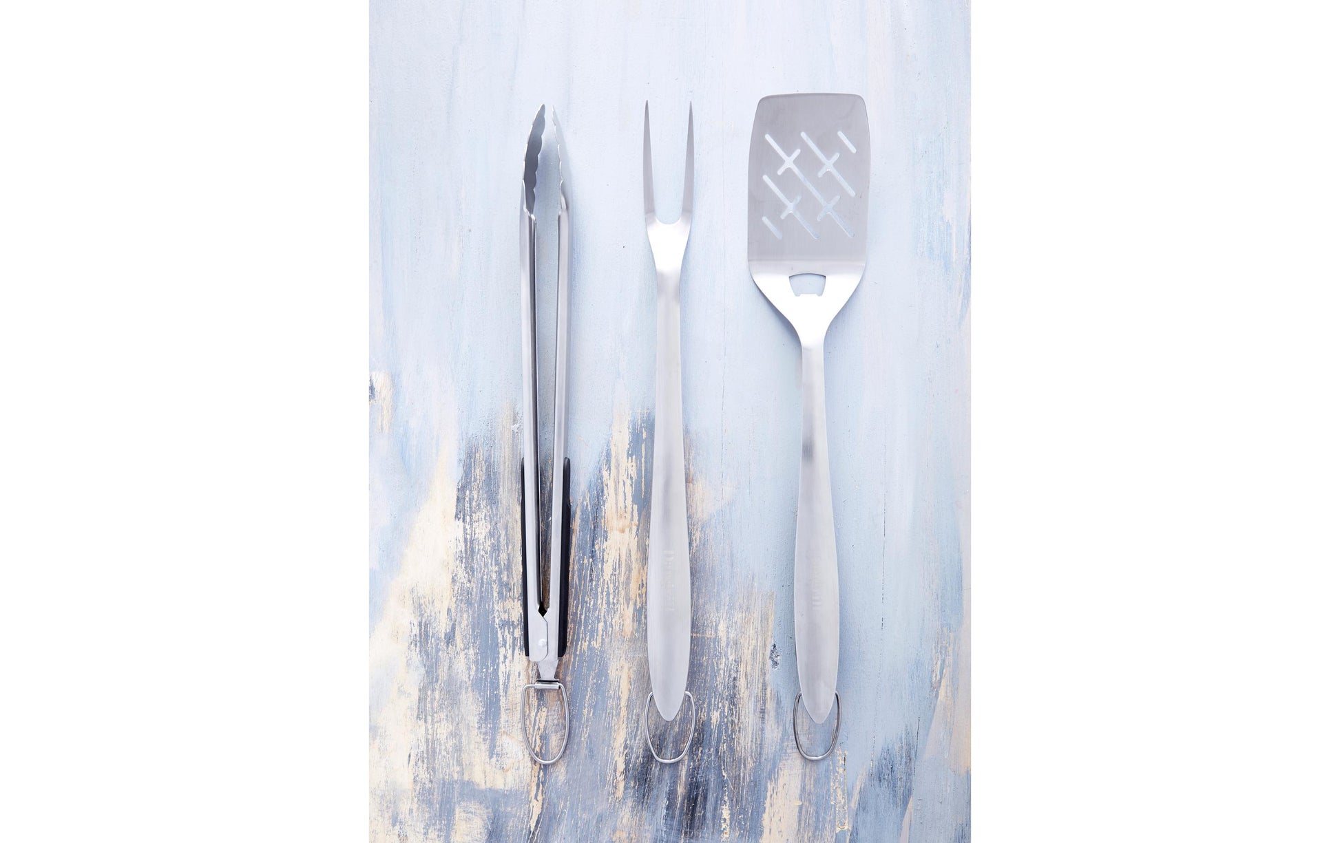 DANGRILL Grillzange 40,5 × 3,8 × 3,3 cm, Edelstahl, Thermoplastischer Gummi (TPR), Silber