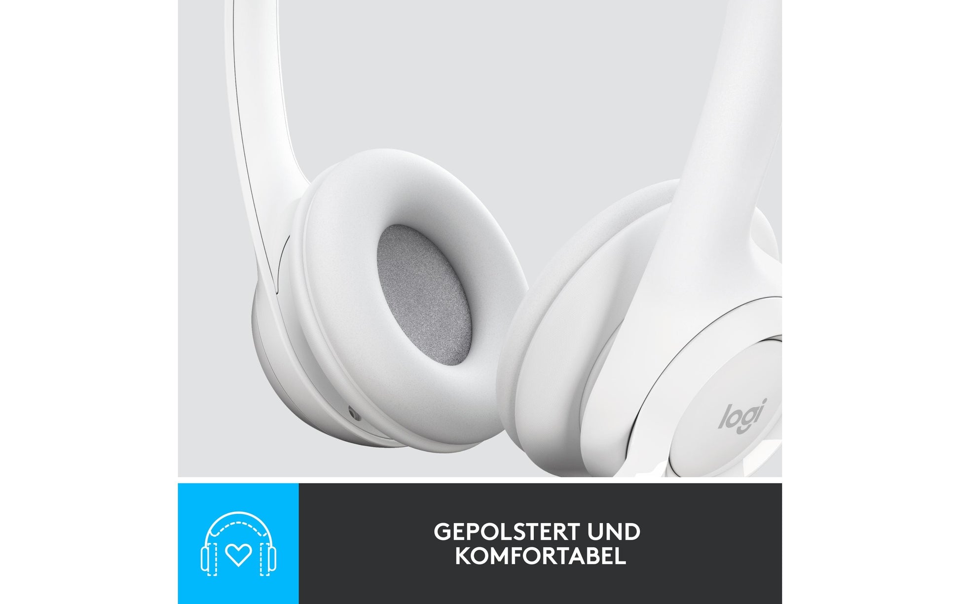 Logitech H390 – Headset – USB‑A, mit Mikrofon – Offwhite